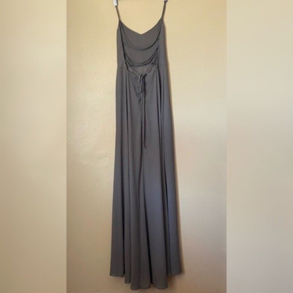 Show me your Mumu Size Small Soft Charcoal Crisp Godshaw Goddess Maxi Gown Dress - Picture 7 of 11